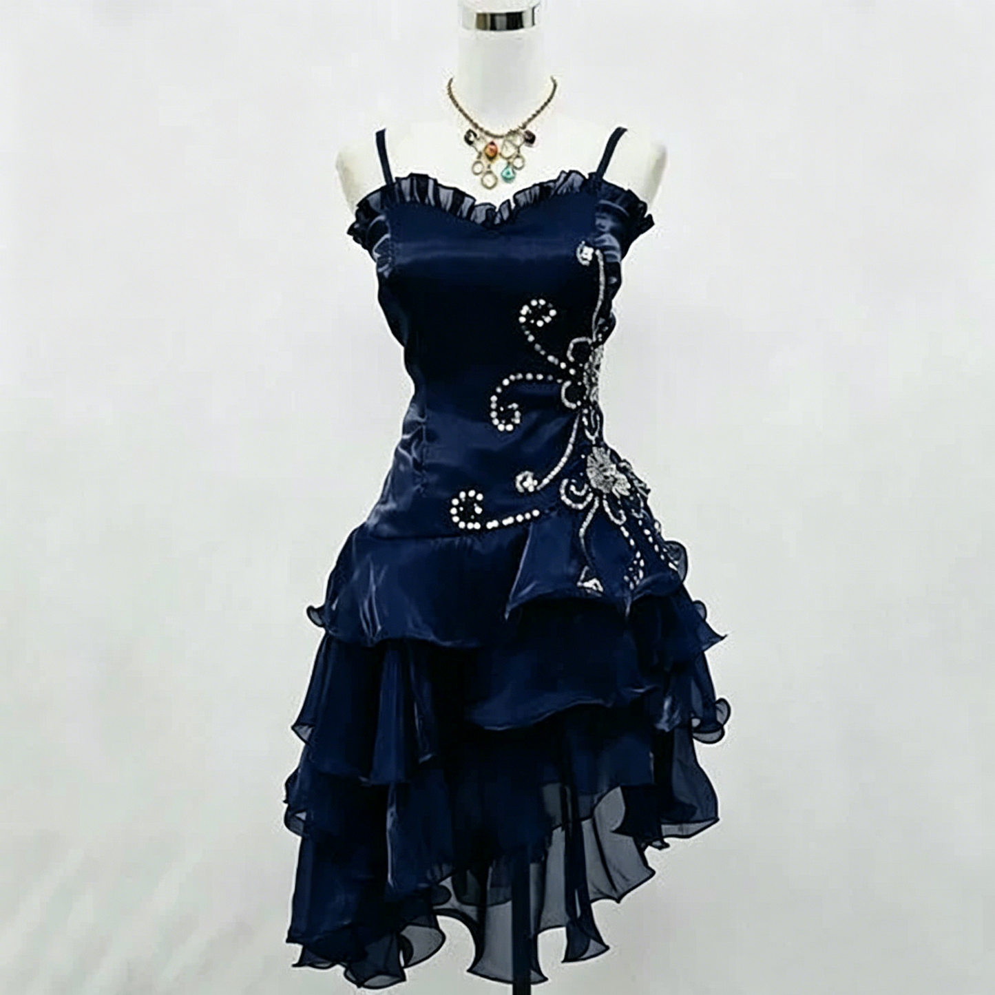 Cute Ball Gown Spaghetti Strap Burgundy Little Black Organza With Silver Beading Party Dress Homecoming Dresses N3907