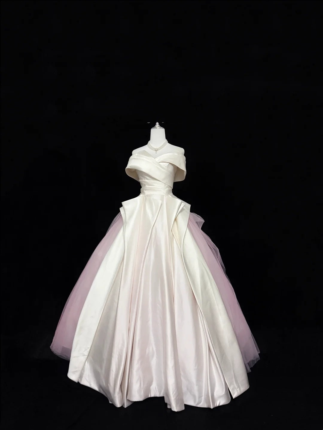 Sweet 16 Dresses Long Ball Gown Off Shoulder With Sleeves Pink Tulle Sweet Sixteen Birthday Gown RC0339