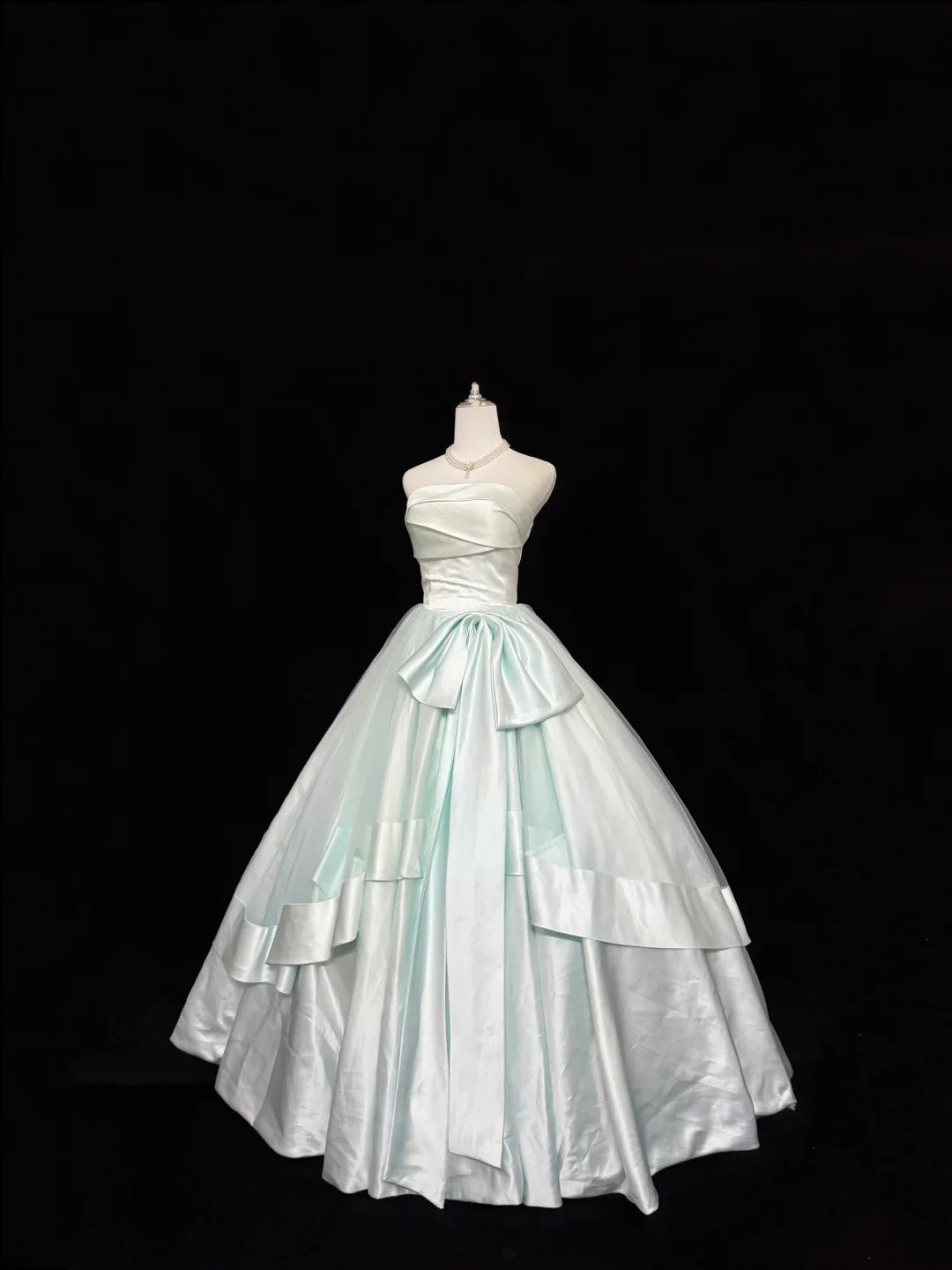New Quinceanera Dress Elegant Light Sky Blue Satin Sweet 15 Formal Gown for 15th Birthday Party RC0138