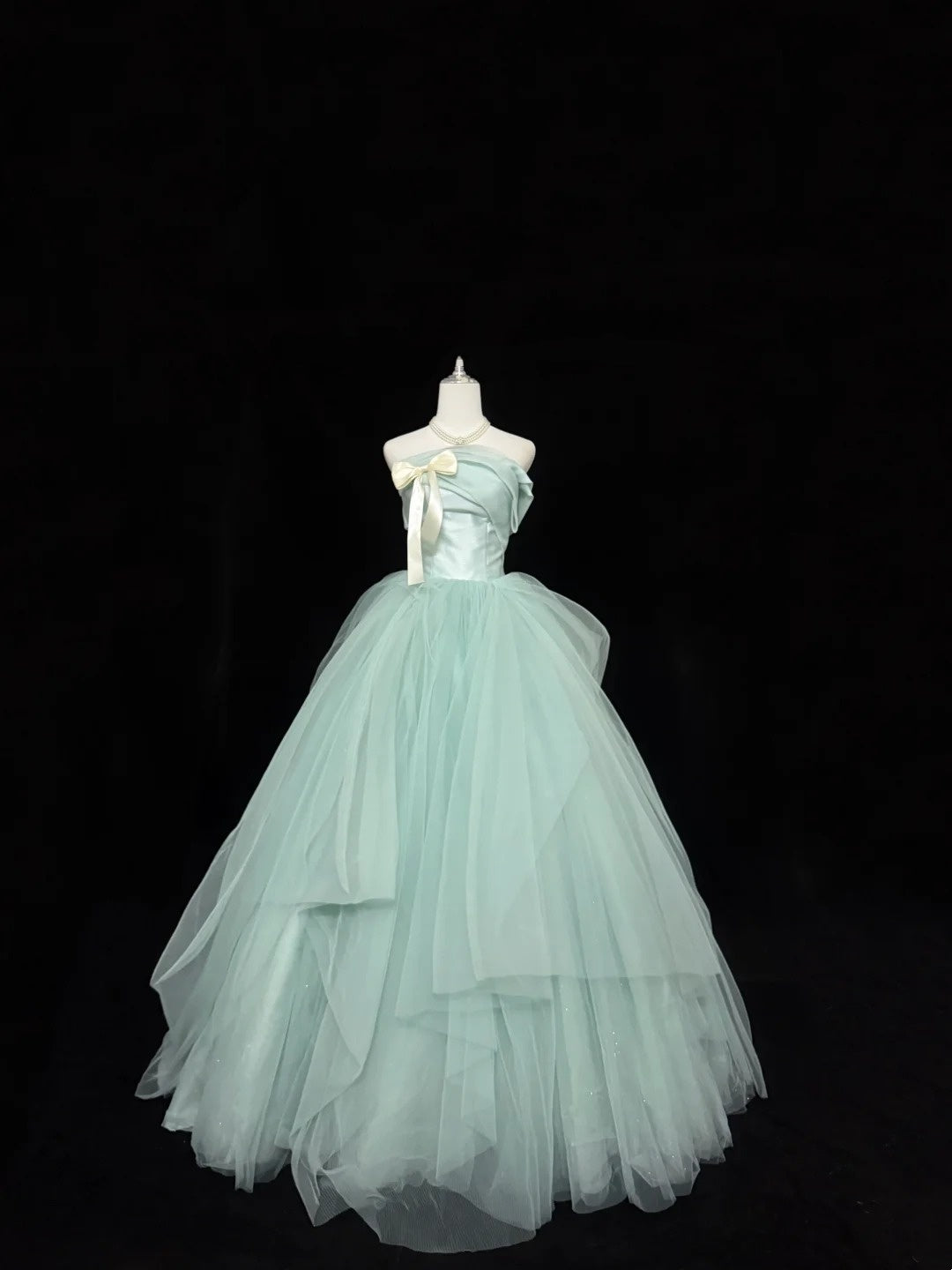 Sweet 16 Dresses Long Ball Gown Sweet Sixteen Long Birthday Dress Strapless Mint Green Formal Gown RC0347