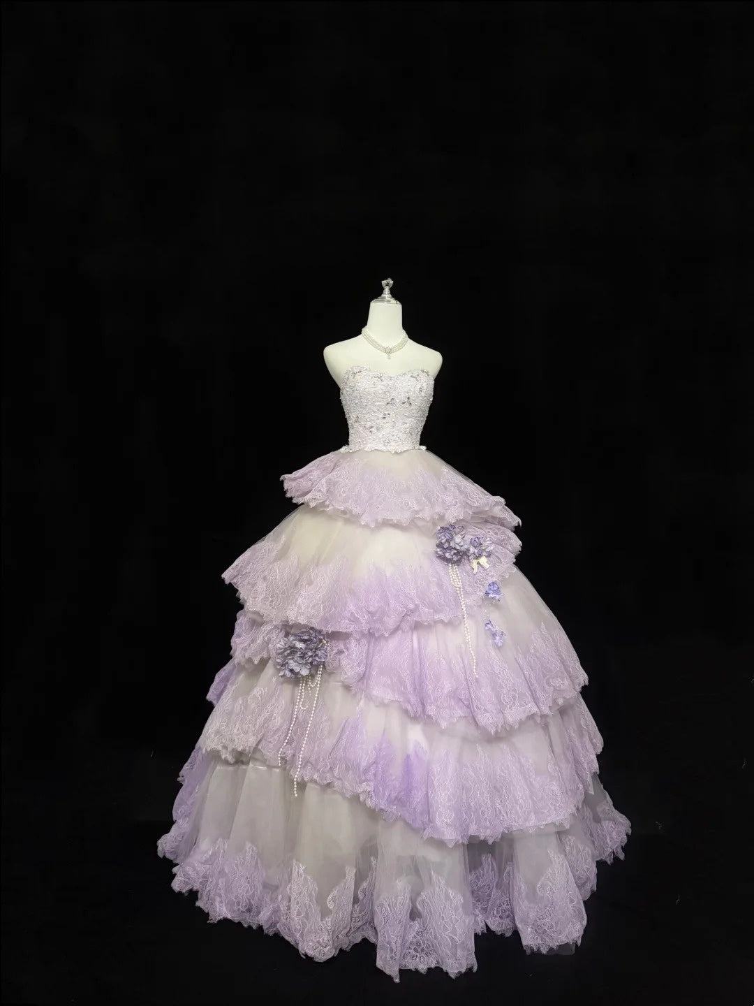 Sweet 16 Dresses Long Ball Gown Sweetheart Lilac With Lace Sweet Sixteen Birthday Gown RC0293