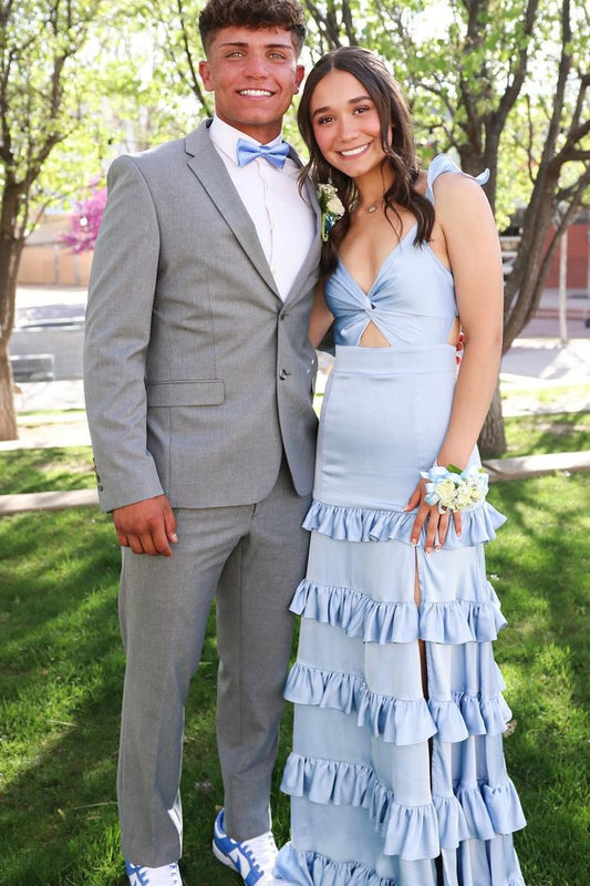 A Line Sweetheart V-Neck Blue formal dresses Bridesmaid Dresses evening gown Prom Dress AB374
