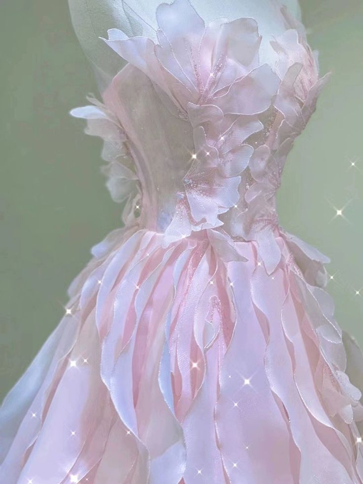Pink princess evening dress, fairy party dress, girl’s birthday flower dress Formal Evening Gowns AB518