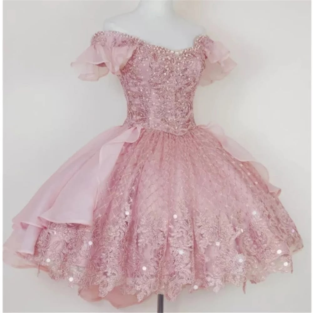New Sexy Short Homecoming Dresses A-Line Beaded Lace Appliques Mini Graduation Cocktail Graduation Outfit RB6712