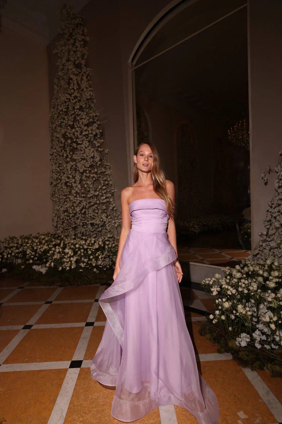 Modest A line Strapless Lilac Tulle Floor Length Senior Prom Dresses Long Formal Party Gowns AB402