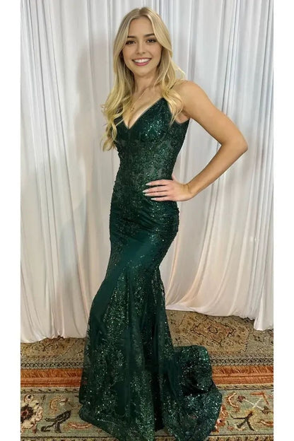 Sexy Mermaid Spaghetti Straps Hot Pink Lace Sequin Prom Dresses Long 18th Birthday Outfit High School Dance Party Dress RB1236