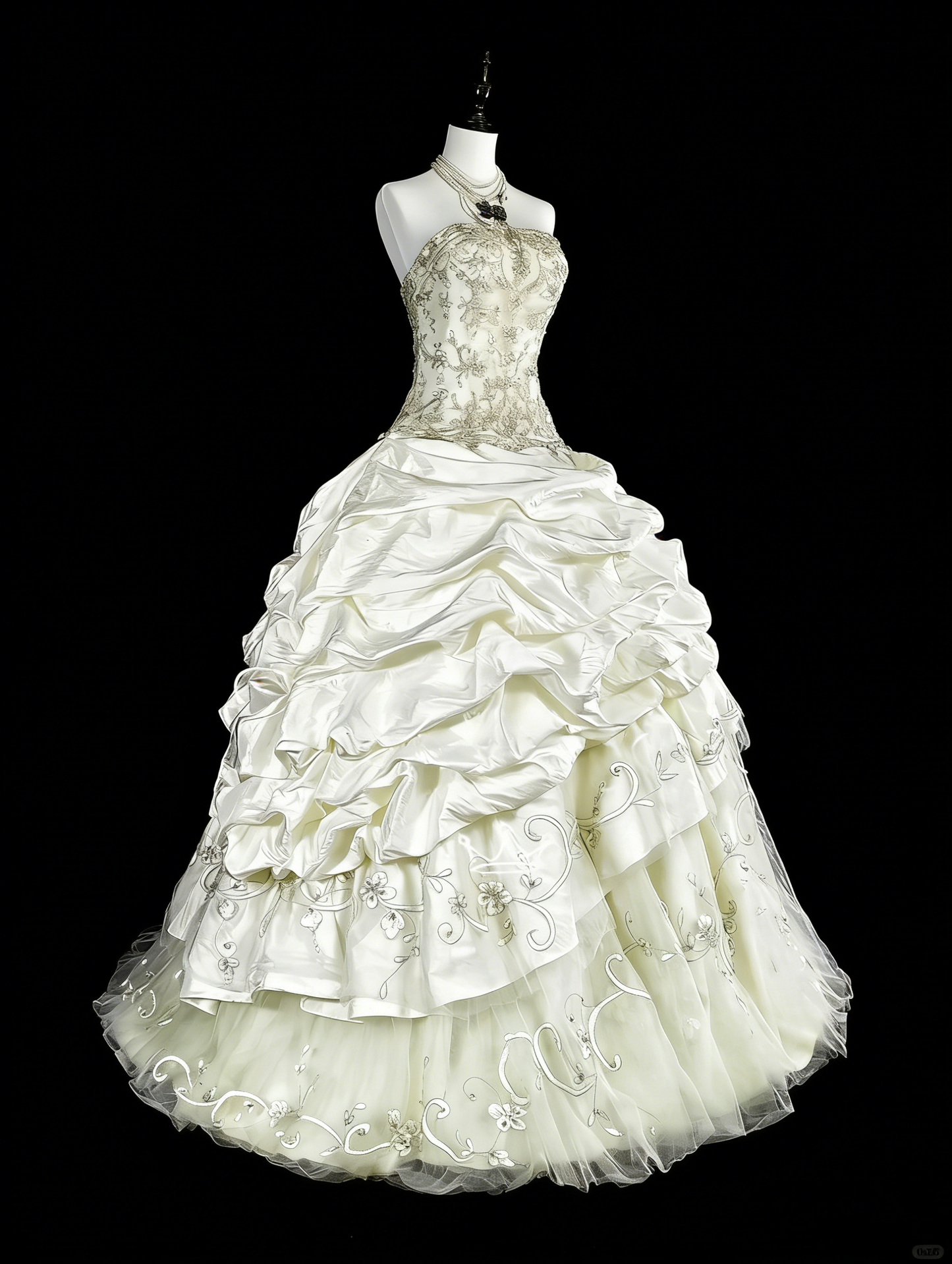 Princess Wedding Dresses Ball Gown Strapless Ivory With Beaded Crystals Long Bridal Gown N3413