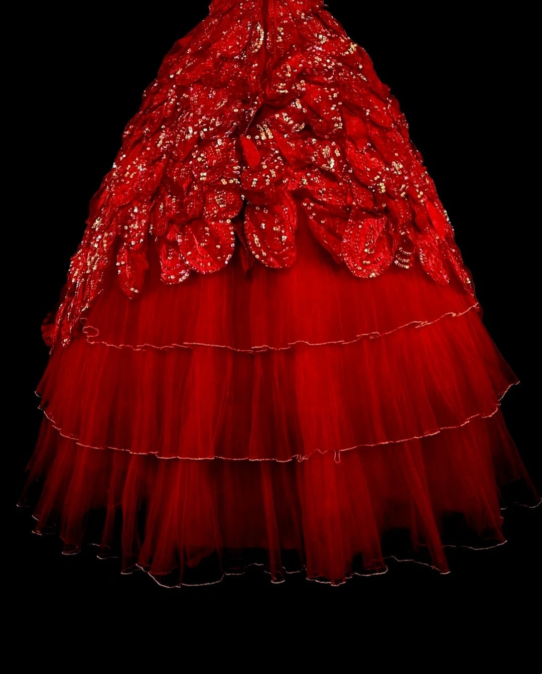 Cute Ball Gown Strapless Burgundy With Tiered Layers Ruffles Long Party Gowns Prom Dresses N2147