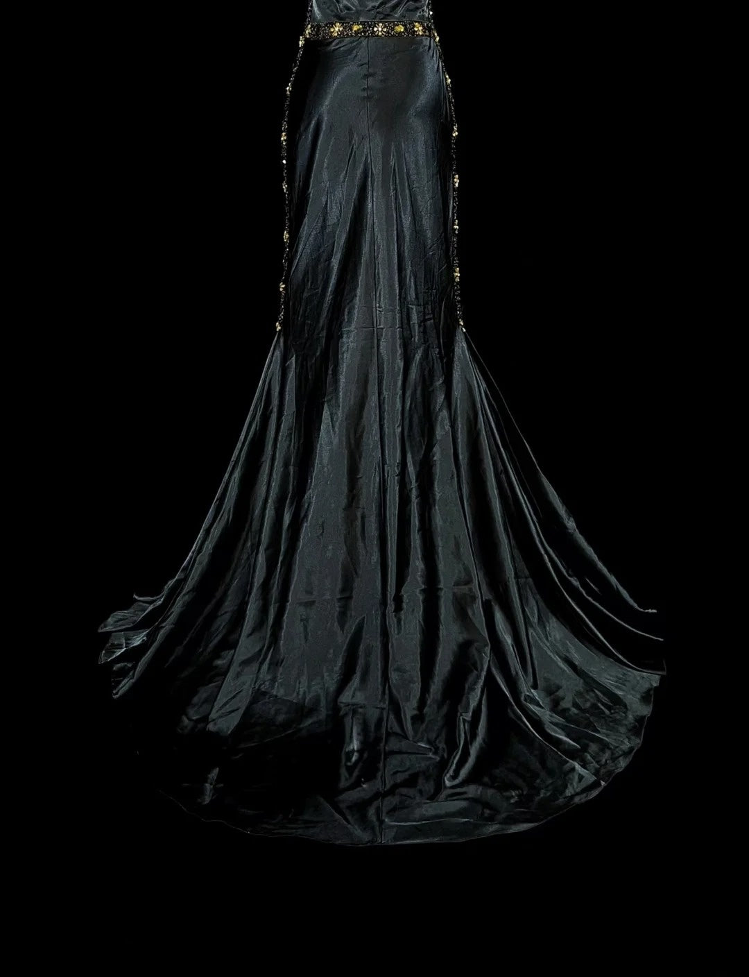 Vintage 1960s Mermaid Sweetheart Black With Straps Sleeveless Long Prom Formal Dresses N1591