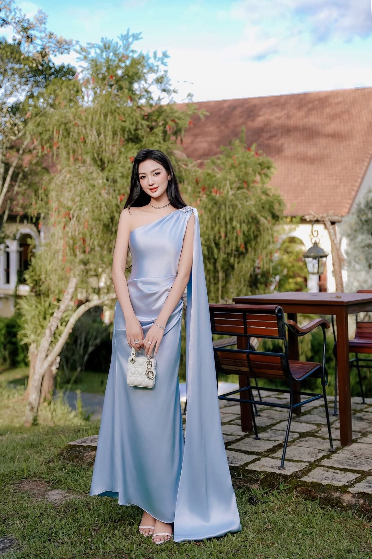 Prom Dresses ideas Unique Mermaid One Shoulder Light Blue Satin Long Formal Party Gown 8th Grade Dress RC0870