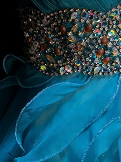 Cute Ball Gown Sweetheart Blue Tiered Short Hoco Outfits Middle School Homecoming Dresses Cocktail Gown N1194