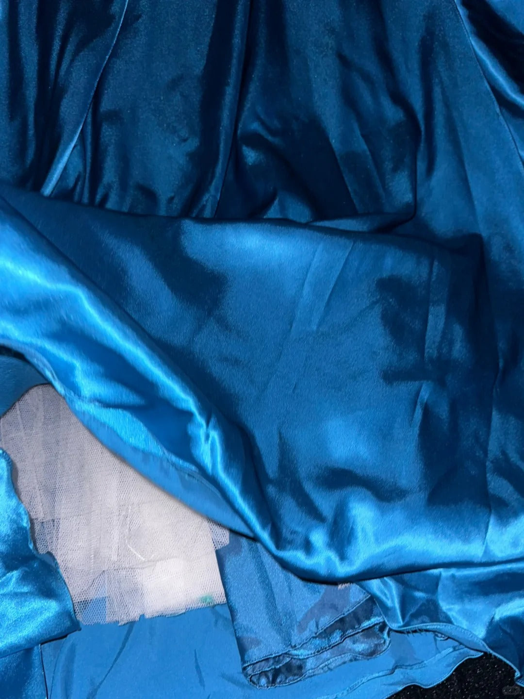 Sophisticated Mermaid Strapless Royal Blue Satin With Ruffled School Dances Prom Dresses 8th Grade Formal Outfits Evening Gown RB8429