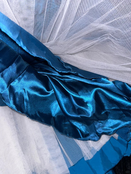 Sophisticated Mermaid Strapless Royal Blue Satin With Ruffled School Dances Prom Dresses 8th Grade Formal Outfits Evening Gown RB8429
