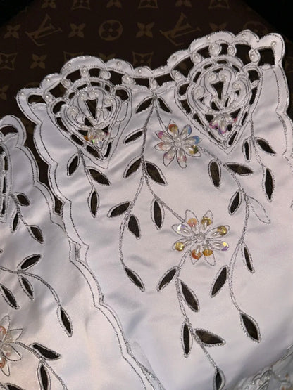 Timeless Ball Gown Spaghetti Straps White Satin Long School Dances Prom Dresses 8th Grade Formal Outfits Evening Gown RB8430