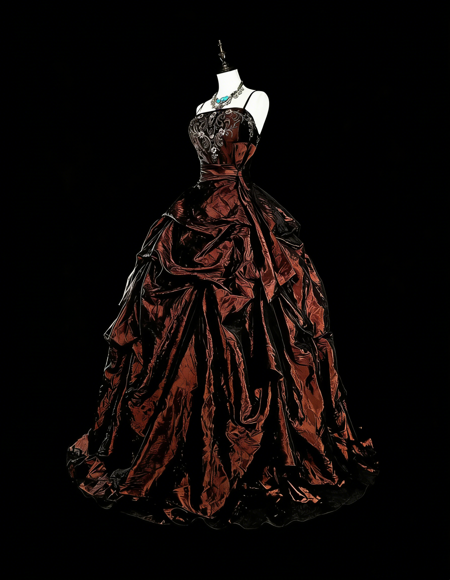 Vintage Prom Dresses Ball Gown Spaghetti Strap Satin With Beads Folds Long Formal Dress N2389