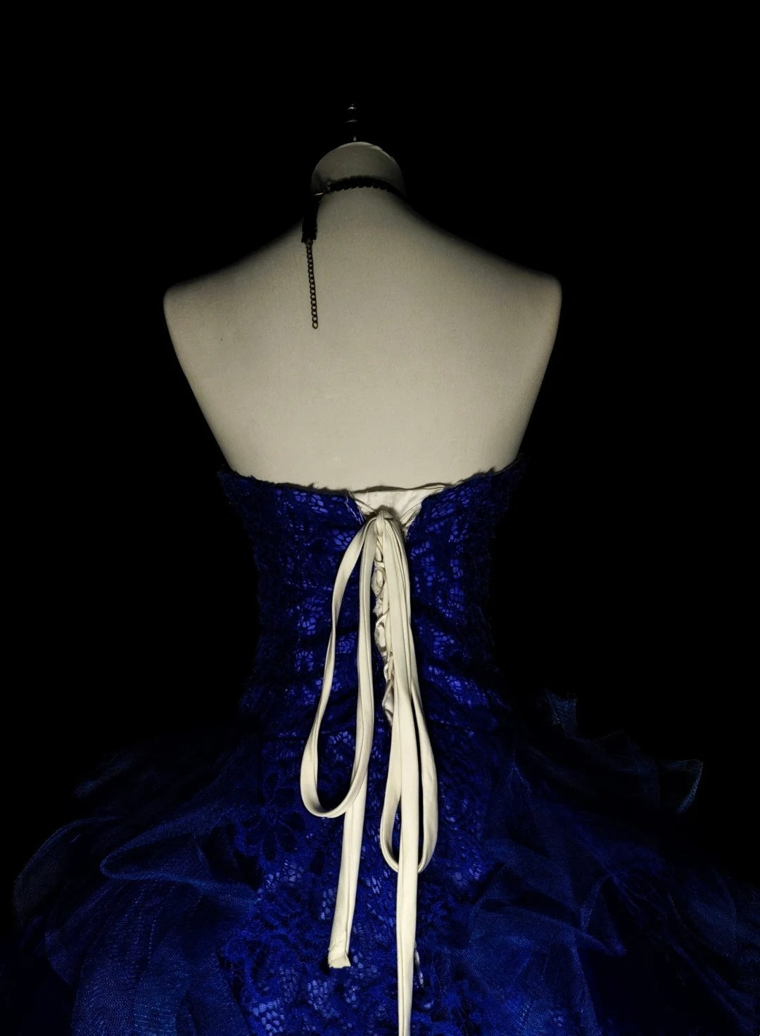 Vintage Ball Gown Strapless Royal Blue Tulle Lace Sweet 16 Dresses Quinceanera Dress Long 15 Vestidos De Fiesta N1482