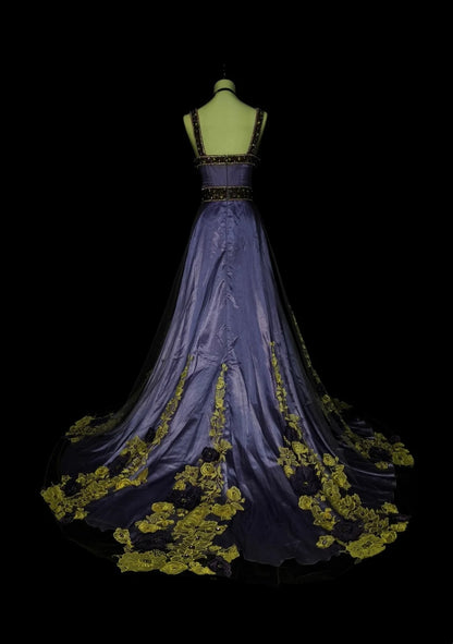 Retro A line Spaghetti Straps Grape Satin Sleeveless 70s Prom Dresses Long Formal Party Gowns N1487