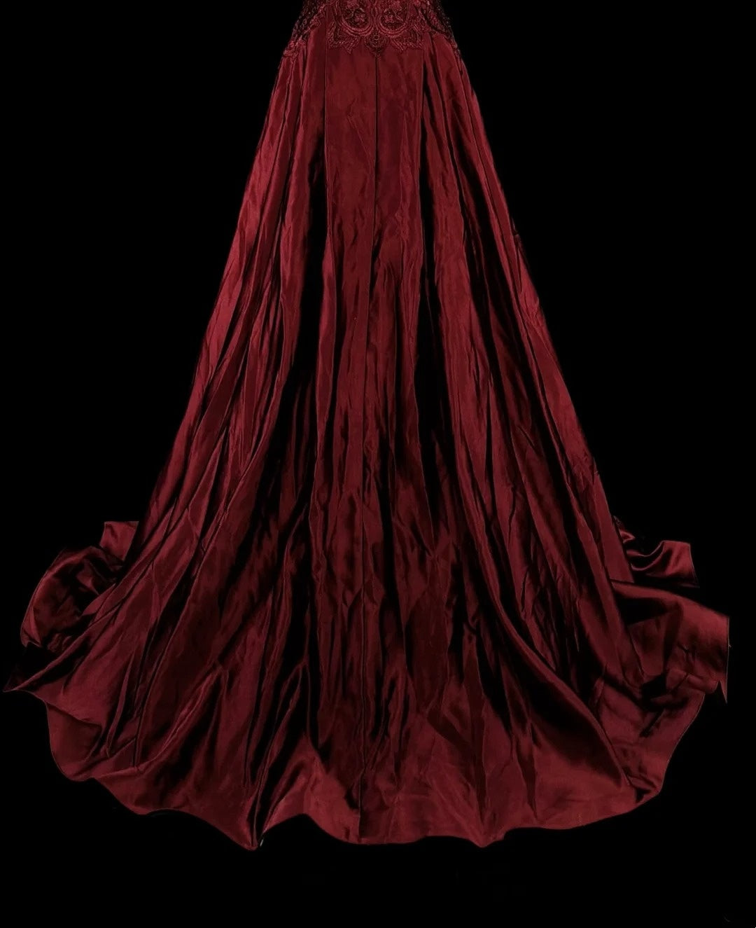 Retro A line Scoop Burgundy Lace Sleeveless 70s Prom Dresses Long Formal Party Gowns N1486