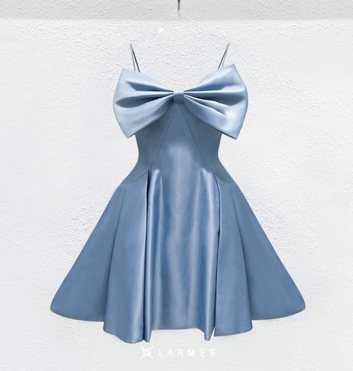 Minimalist A Line Spaghetti Strap Pastle Blue Satin Sleeveless Semi-formal 9th Graduation Short Inspo Homecoming Dresses RB4557