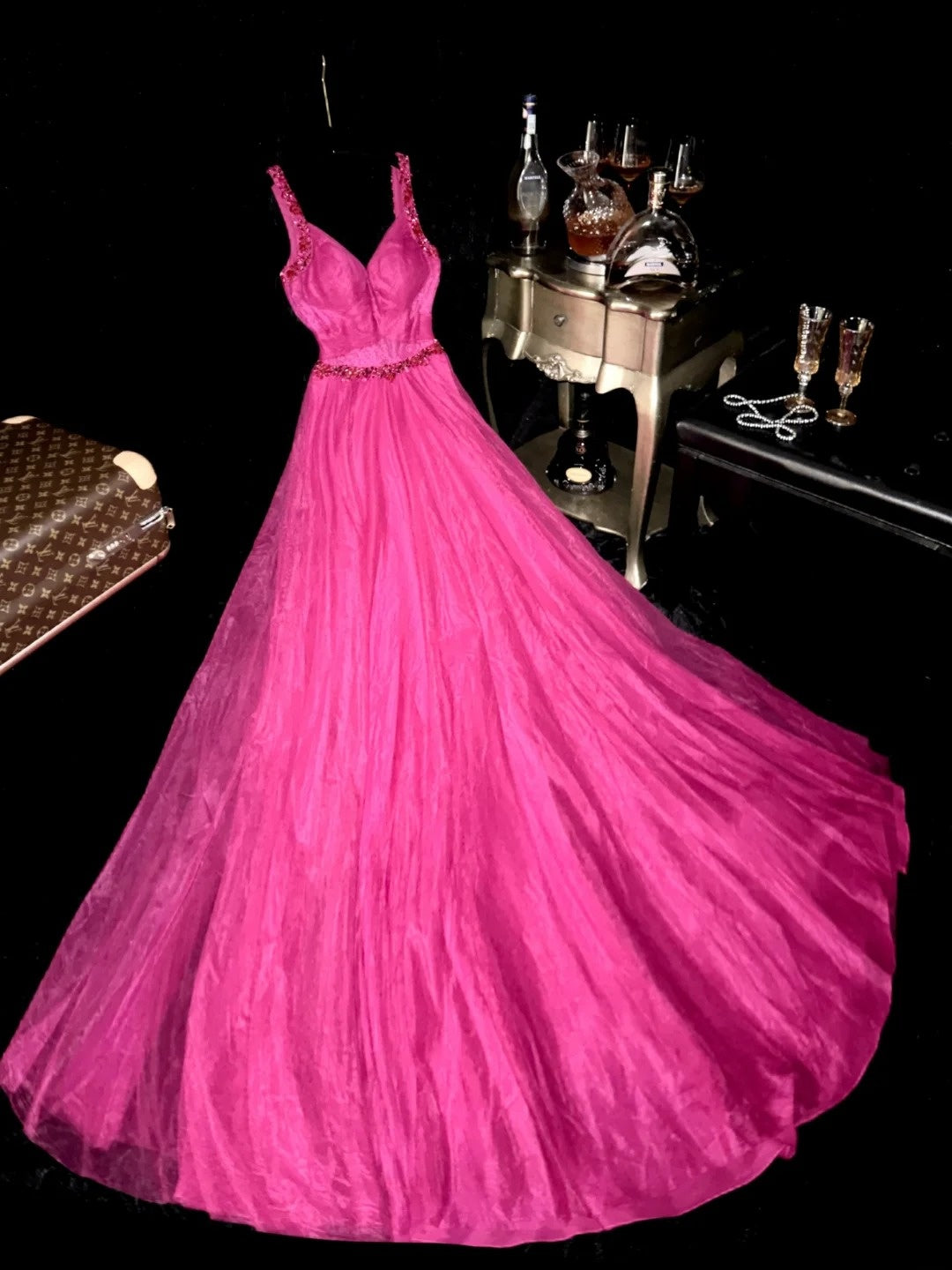 Romantic A line Sweetheart Straps Pink Tulle With Beading High School Dances Prom Dresses 8th Grade Formal Outfits Evening Gown RB8432