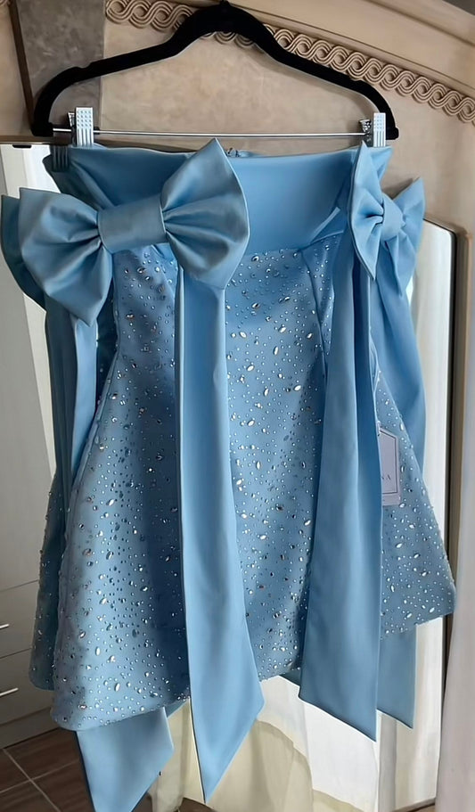Sparkly A line Sequin Homecoming Dress Blue Glam Party Outfit Birthday Dresses Cocktail Outfits RB6254