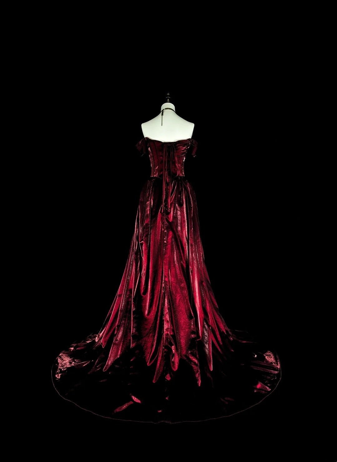 Dreamy Prom Dresses Vintage 90s With Beads Mermaid Off The Shoulder Burgundy Satin Long Formal Outfits N2377