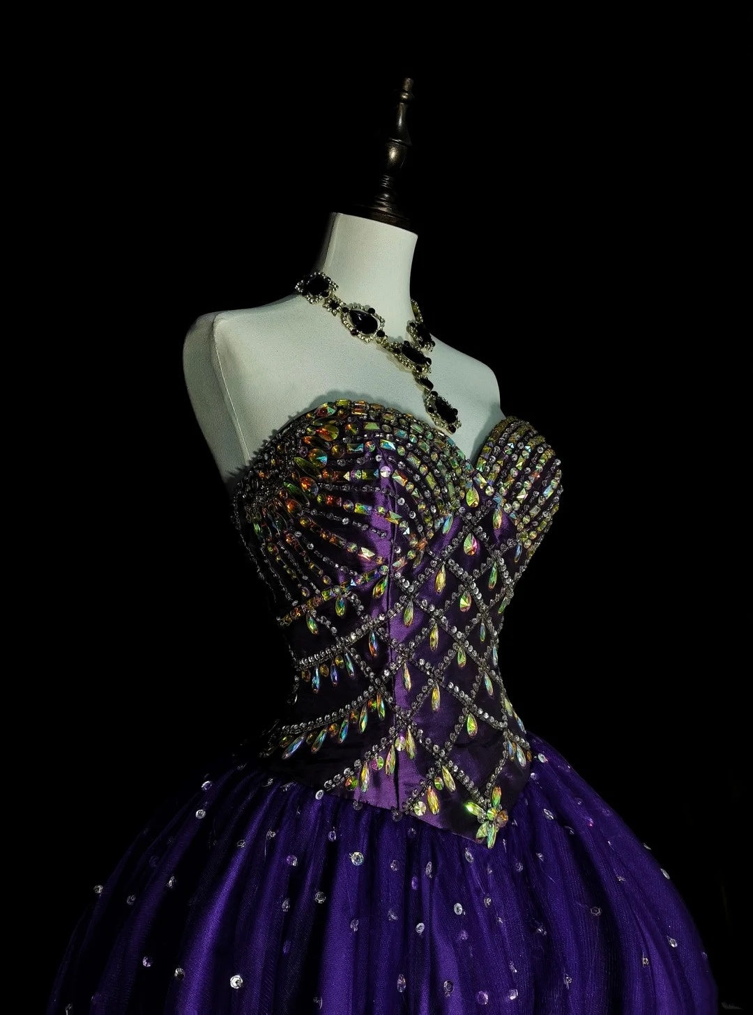 Vintage Ball Gown Sweetheart Purple Tulle Sweet 16 Dresses Quinceanera Dress Long 15 Vestidos De Fiesta N1495