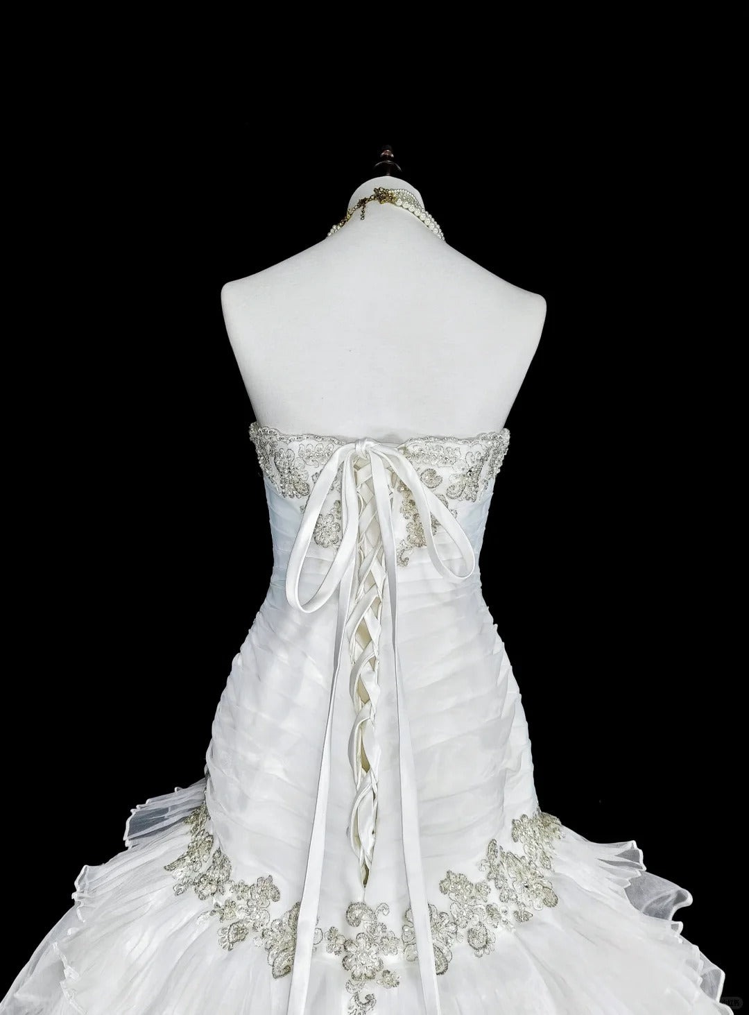 Unique Wedding Dresses Mermaid Strapless White With Ruffles Beaded Crystals Long Bridal Gown N3420