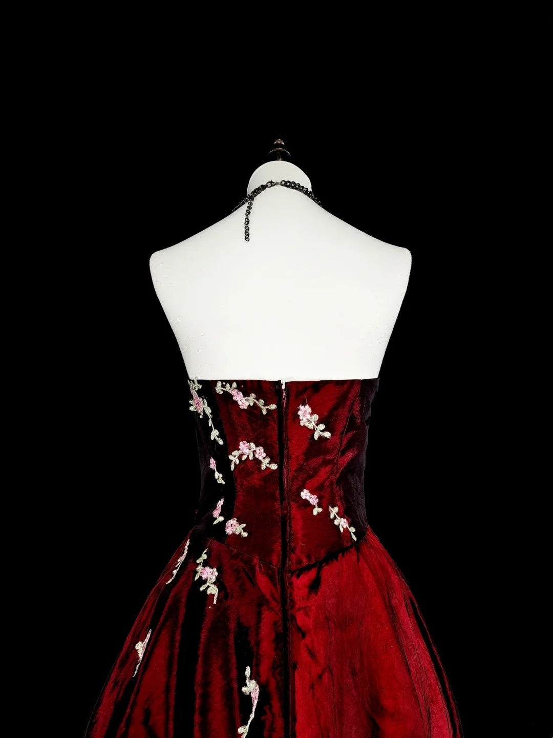 Vintage Prom Dresses Aesthetic 1950s Retro Classy Ball Gown Strapless Burgundy Long Inspo Night Gala Dress N1996