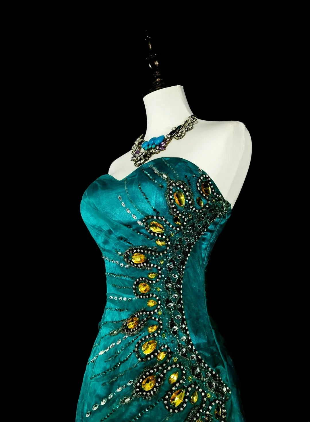 Vintage Prom Dresses Aesthetic 1970s Retro Mermaid Green Satin Long Formal Dress N2150