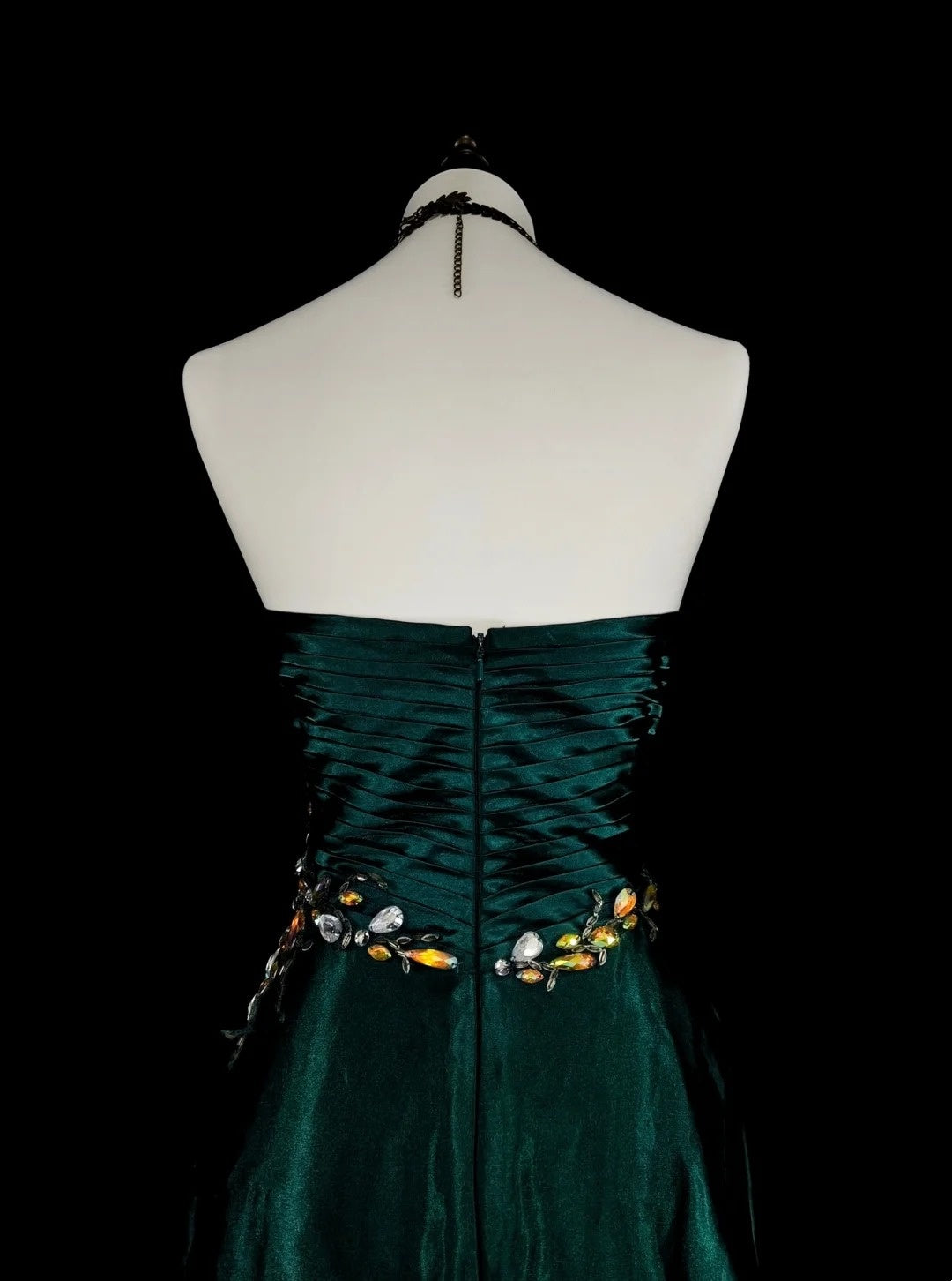 Vintage Mermaid Sweetheart Dark Green Satin Sleeveless 90s Prom Dresses Inspo Long Formal Party Gown N1498