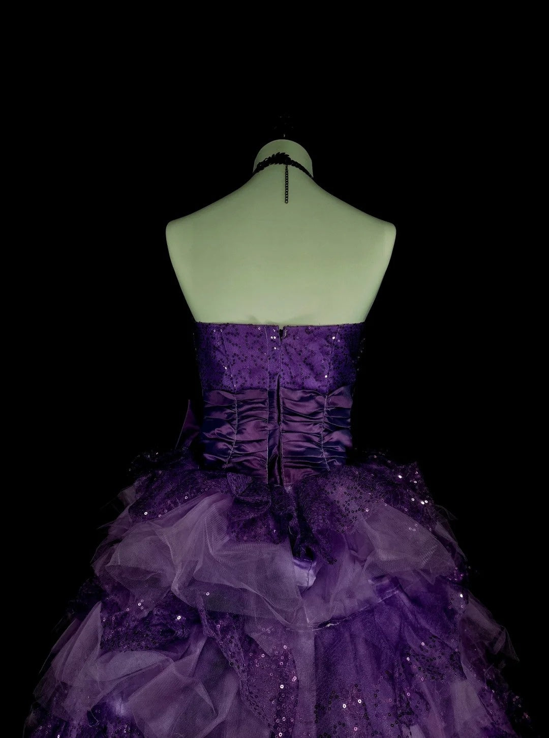 Vintage Ball Gown Strapless Purple Tulle Tiered Layers Sweet 16 Dresses Quinceanera Dress Long 15 Vestidos De Fiesta N1496