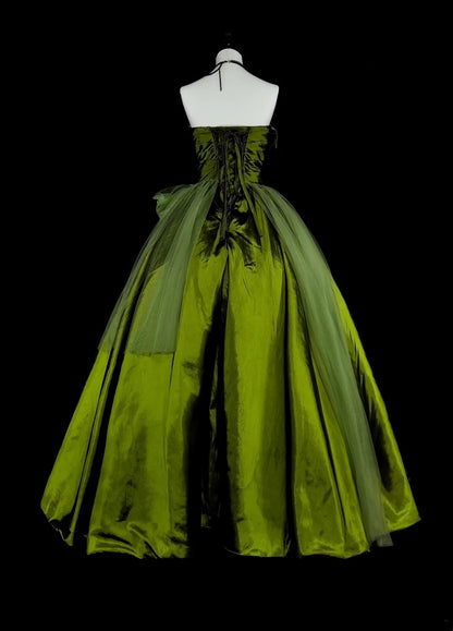 Vintage Ball Gown Sweetheart Olive Green Tulle Sweet 16 Dresses Quinceanera Dress Long 15 Vestidos De Fiesta N1464