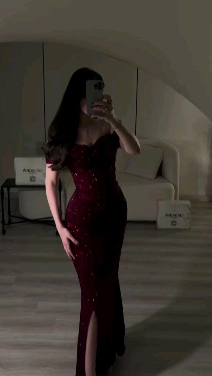 Shinning Mermaid Off The Shoulder Burgundy Sequins For Women Party Dresses Long Formal Prom Dresses 22th Birthday Gown AB1320