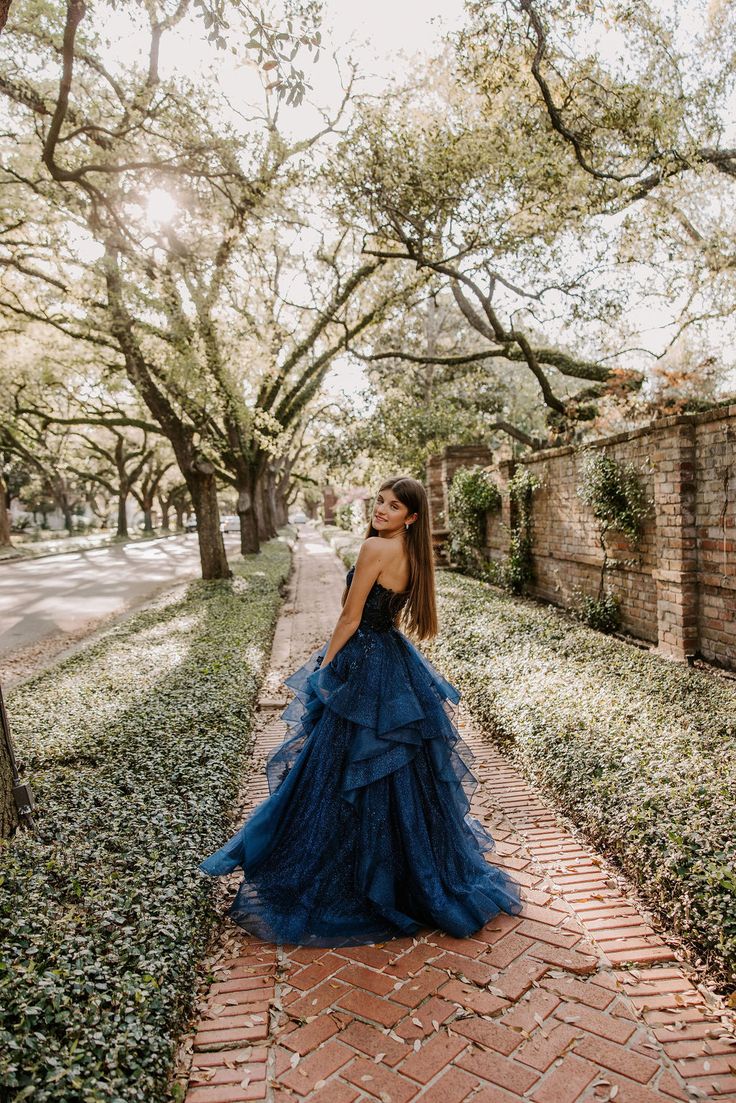 Modest Ball Gown Sweetheart Navy Blue Tulle Long Prom Dress Evening Formal Gowns AB475