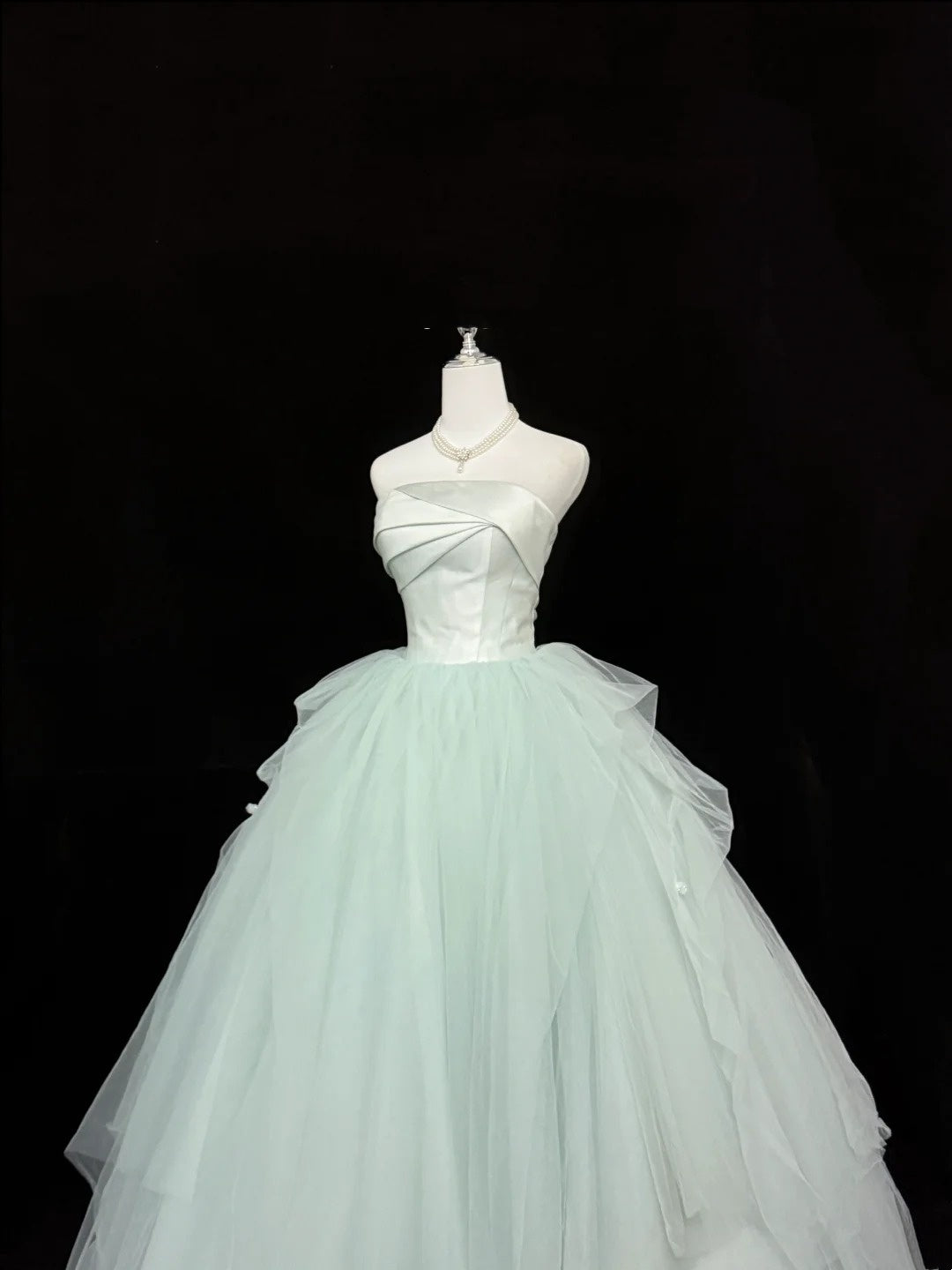 Sweet 15 Quinceanera Dress Ball Gown Strapless Mint Green Long 15th Birthday Gown RC0355