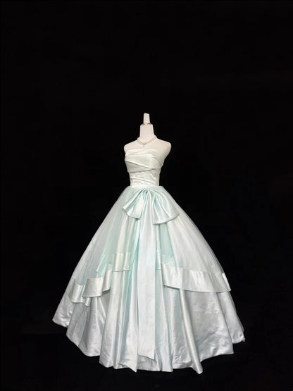 Sweet 16 Dresses Long Ball Gown Sweet Sixteen Long Birthday Dress Strapless Satin Formal Gown RC0297