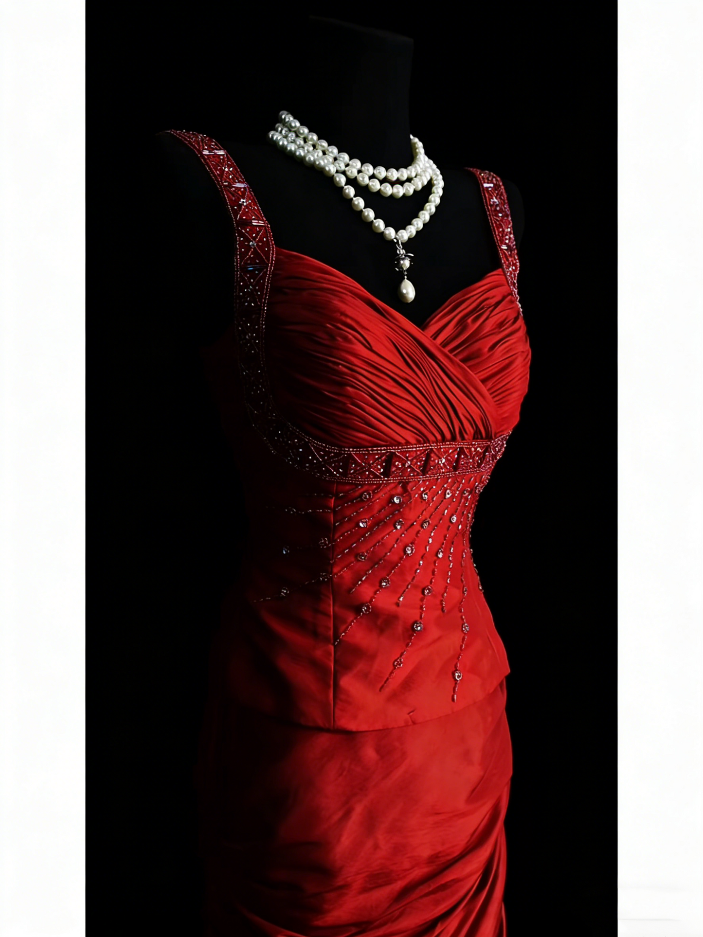 Classy Mermaid Sweetheart Red Satin Long Senior Prom dresses High School Formal Dresses N1250
