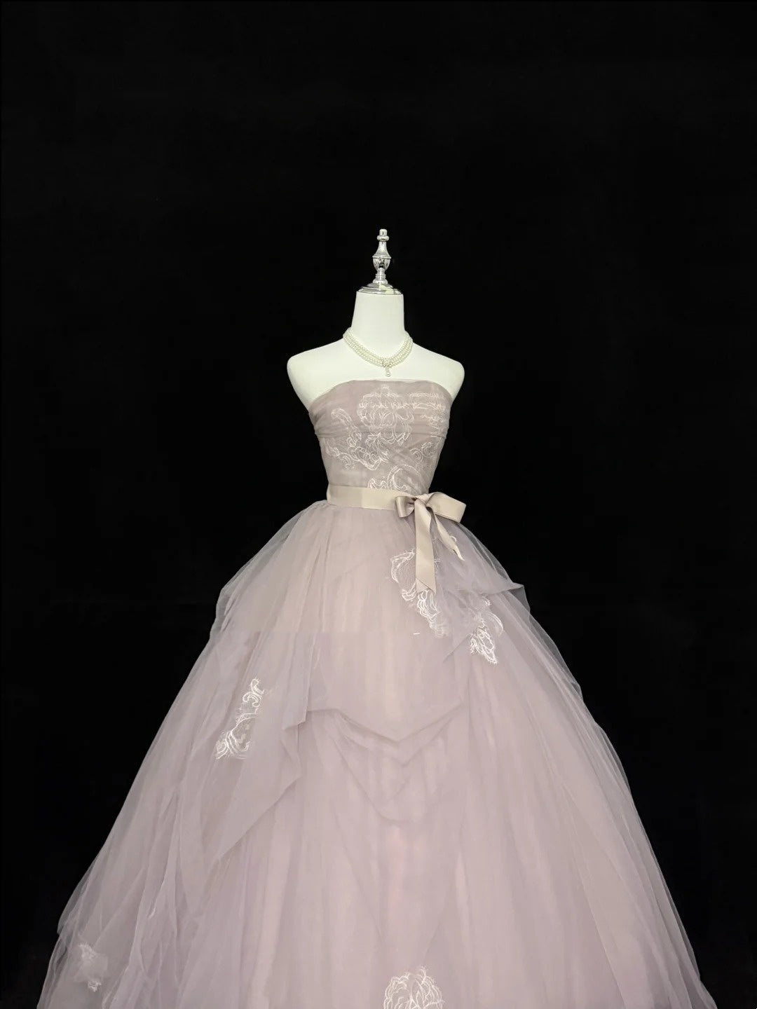 Sweet 16 Dresses Long Ball Gown Sweet Sixteen Long Birthday Dress Strapless Dusty Lilac Tulle Formal Gown RC0295