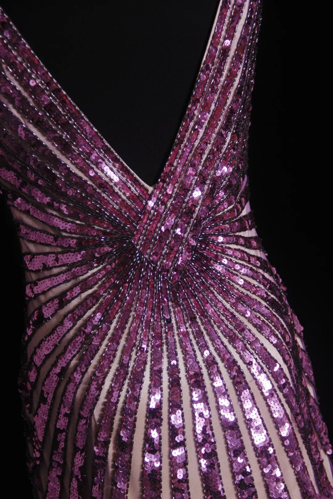 Vintage Prom Dresses Aesthetic 80s Retro Mermaid V Neck Lilac Sequins Floor Length Evening Outfits N2330