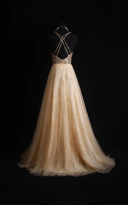 Retro A Line Spaghetti Straps Tulle Beaded Bodice 1950s Long Prom Dresses Inspo 18th Birthday Outfits Formal Dress N495