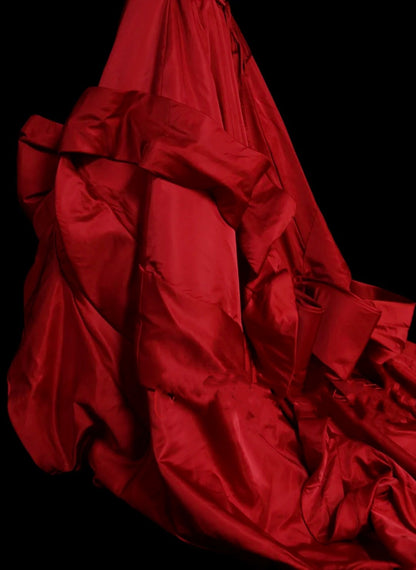 Retro Ball Gown Strapless Red 60s Prom Dresses Fashion Evening Gowns Long Formal Party Dress N831