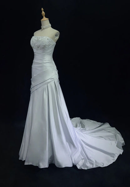 Modest Prom Dresses Mermaid One Shoulder Light Sky Blue Satin With Lace Long Formal Dance Dress N3000