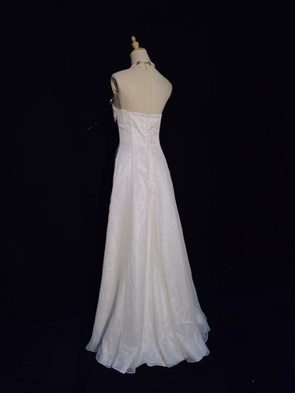 Beautiful Prom Dresses A Line Sweetheart White Chiffon With Ruffle Long Evening Outfits N3335