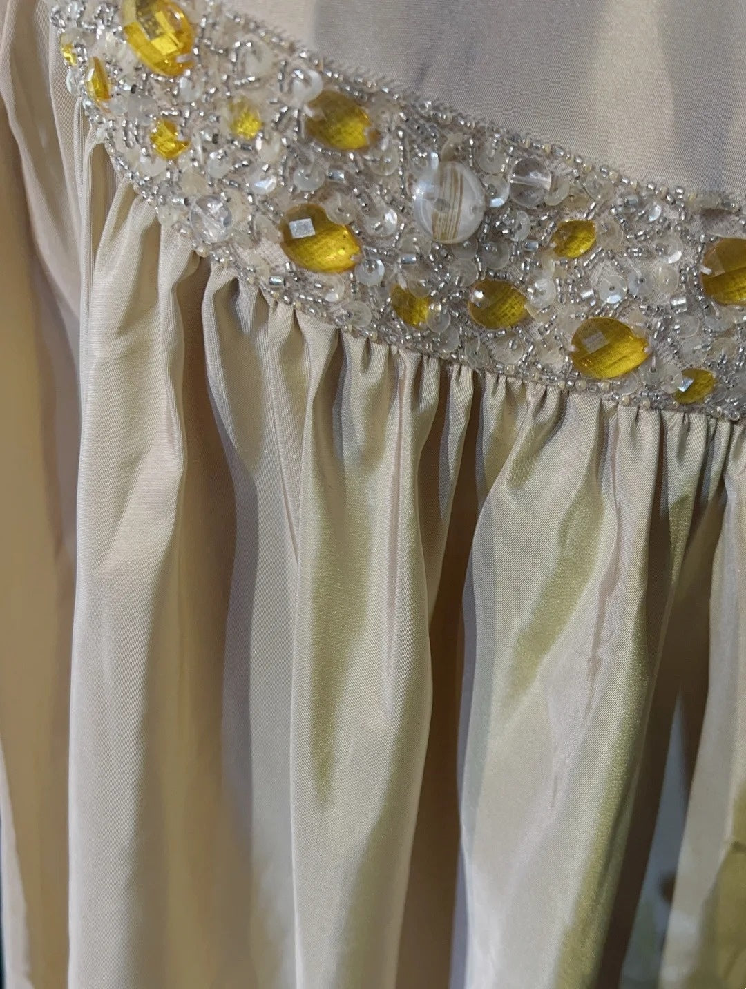 Vintage Prom Dresses Inspo Mermaid Spaghetti Strap Yellow Taffeta Long 1990s With Beading Formal Gowns N3328