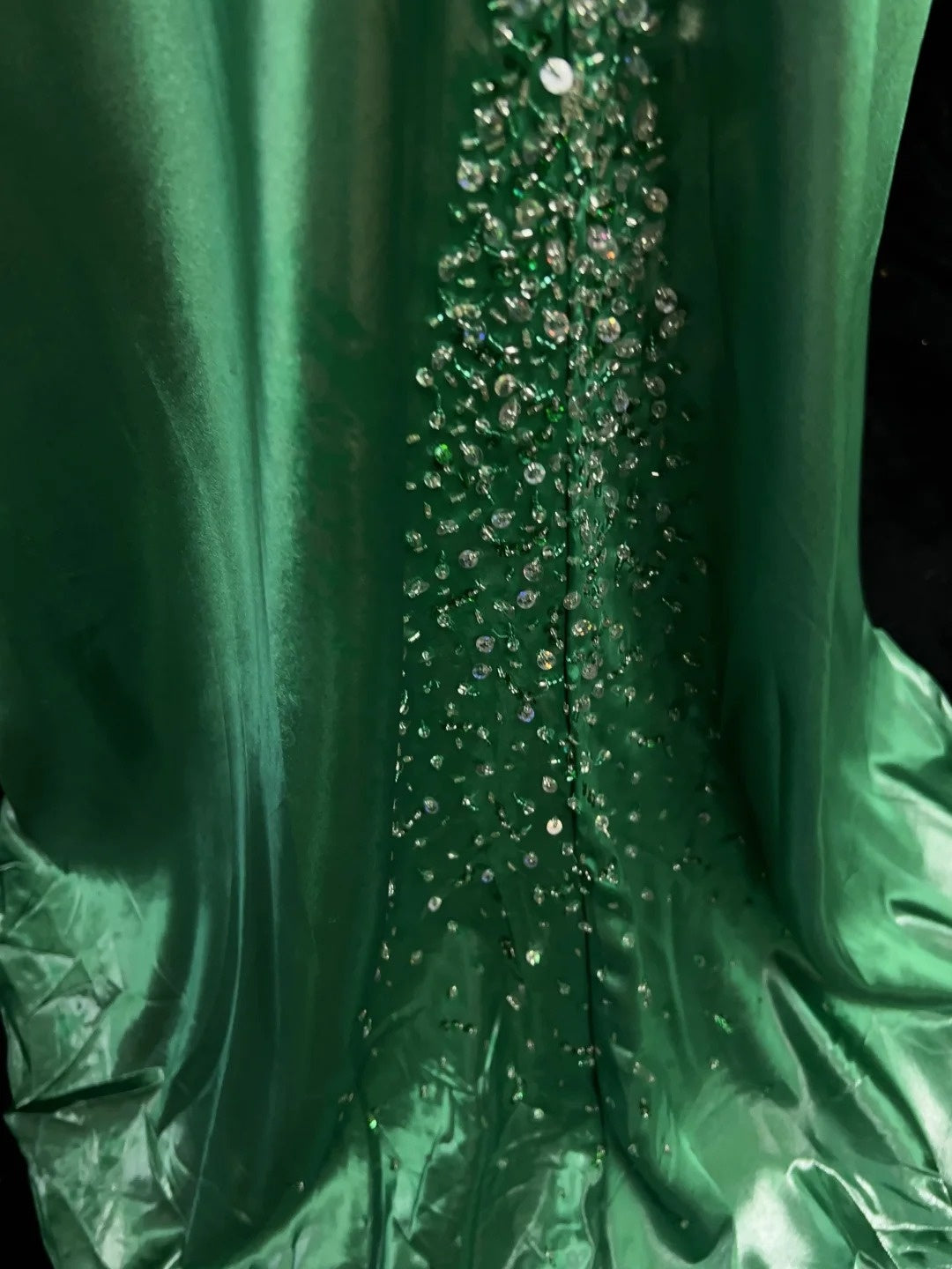 Vintage Prom Dresses Mermaid Halter Backless Green Beaded 90s Long Formal Evening Gown N2648