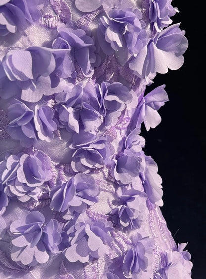 Princess Prom Dresses Ball Gown Off The Shoulder Lilac With 3D Flowers Formal Evening Outfits N3894