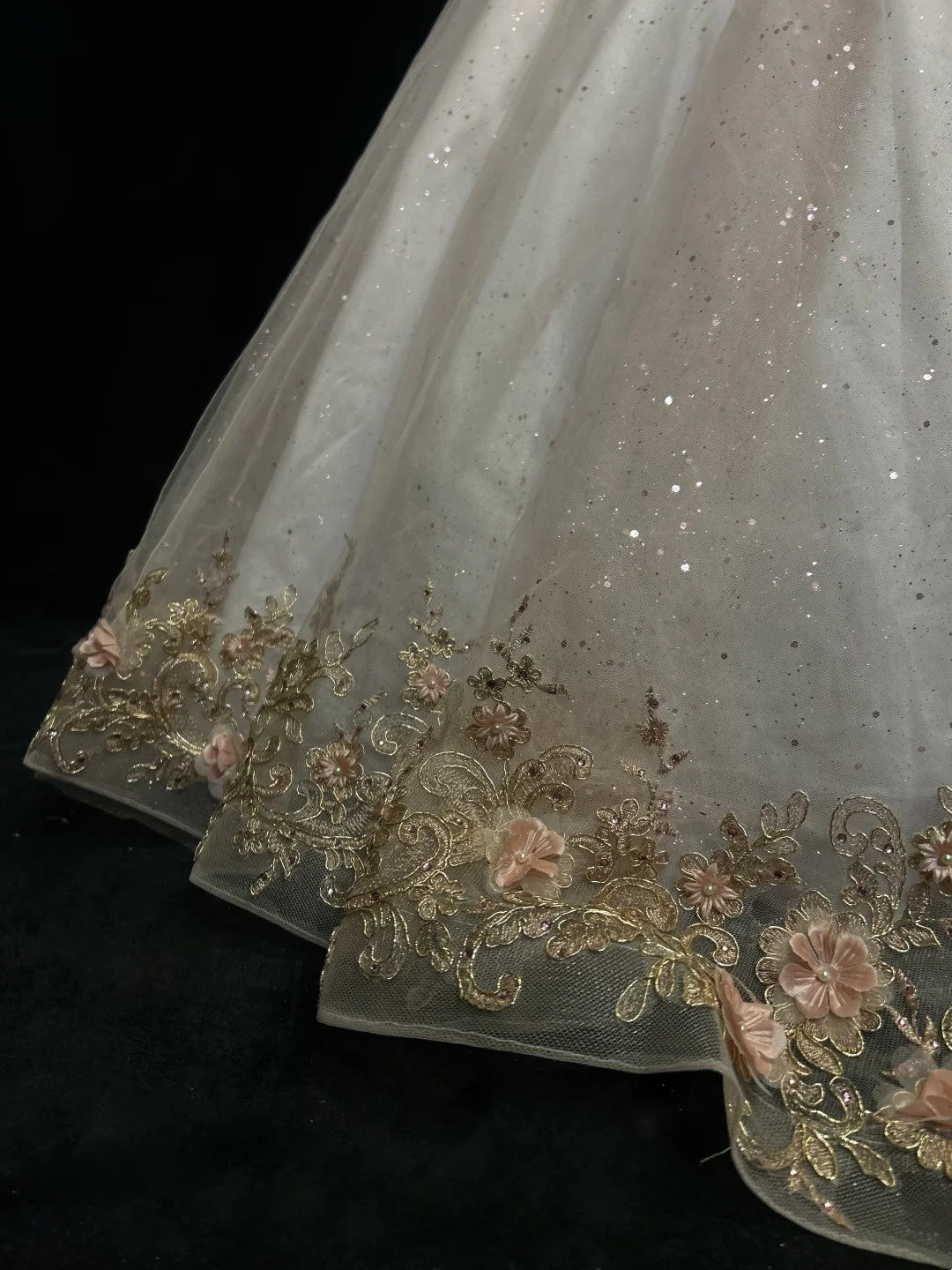 Sweet Ball Gown Spaghetti Strap Tulle With Flowers Sweet 16 Dresses Quinceanera Dress Long 15 Vestidos De Fiesta N4219
