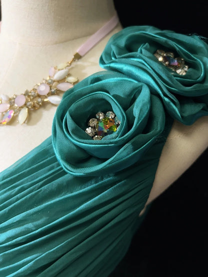 Vintage Prom Dresses Inspo Mermaid V Neck Green Chiffon 90s With Lace Beading For Women Formal Gowns N3313