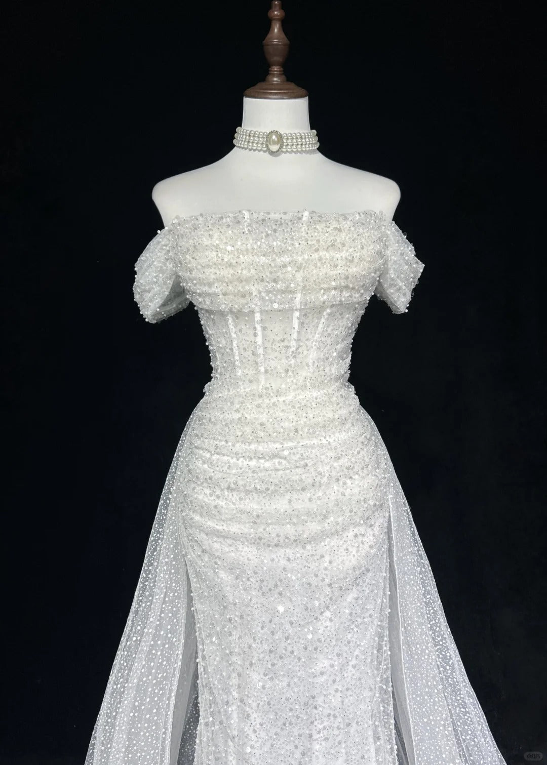 Unique Wedding Dresses Mermaid Off The Shoulder Sequin With Ruffled White Long Bridal Gown N3619